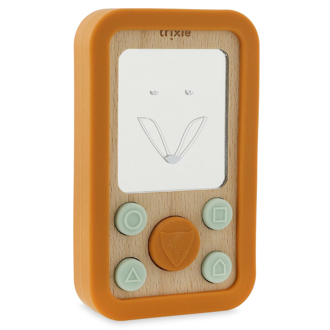 Teléfono de silicona y madera para bebés - Mr. Fox